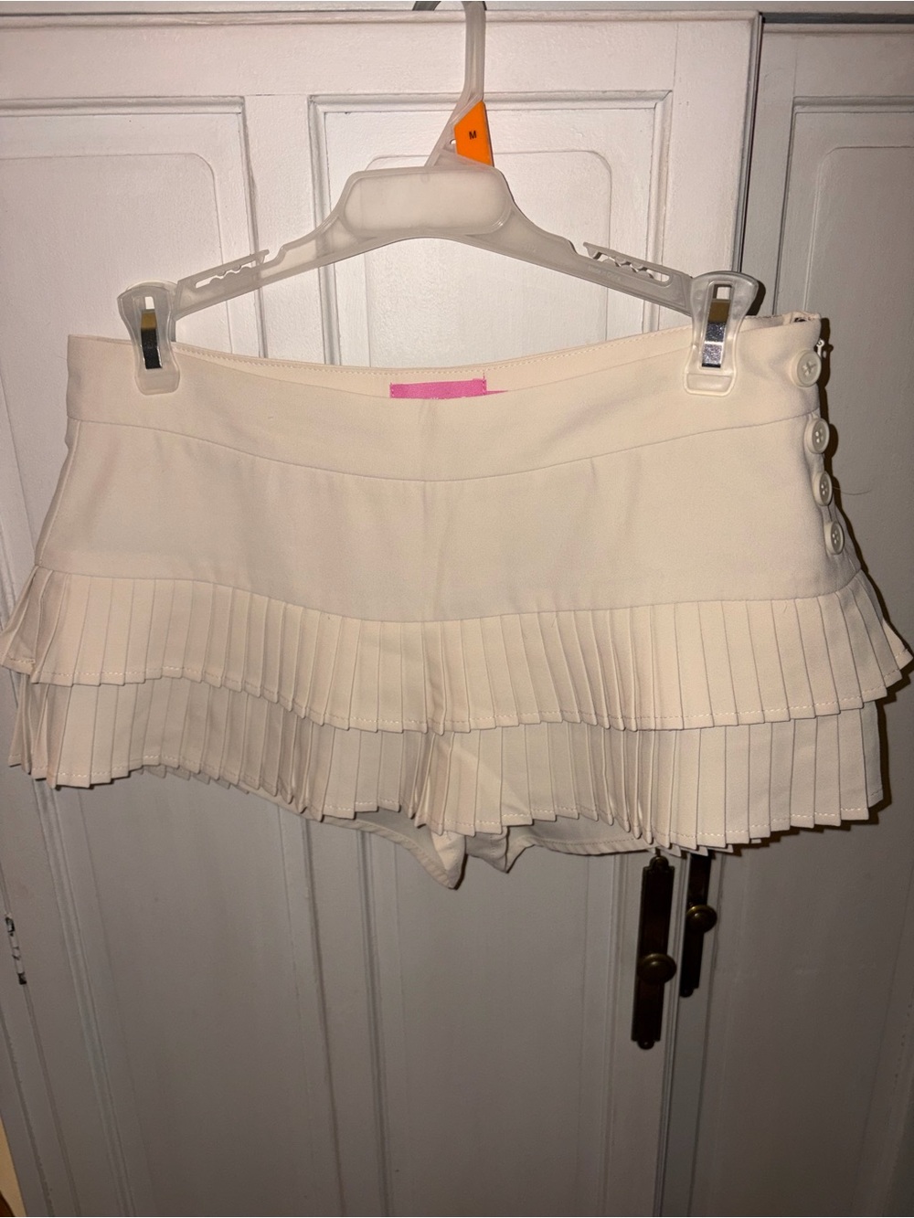 Edikted Cream Pleated Layered Skort